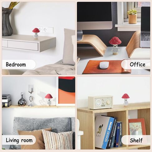 Dahey فطر كروشيه مضحك مع بطاقة إيجابية، لطيف دمية صوف محبوكة صغيرة ابتهج لعبة لتزيين حفلات أعياد الميلاد والتشجيع، هدايا إبداعية للنساء والأصدقاء والأطفال، أحمر in Kuwait