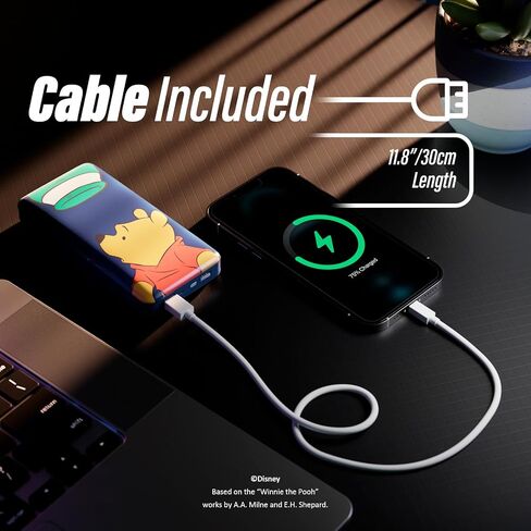 Disney Winnie The Pooh 10,000Mah Power Bank- Universally Compatible Portable Phone Charger Battery Pack w/USB Charging Port - Classic Winnie The Pooh Gifts for Women, Men, Teens and Kids in Saudi Arabia