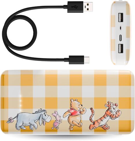 Disney Winnie The Pooh 10,000Mah Power Bank- Universally Compatible Portable Phone Charger Battery Pack w/USB Charging Port - Classic Winnie The Pooh Gifts for Women, Men, Teens and Kids in Saudi Arabia
