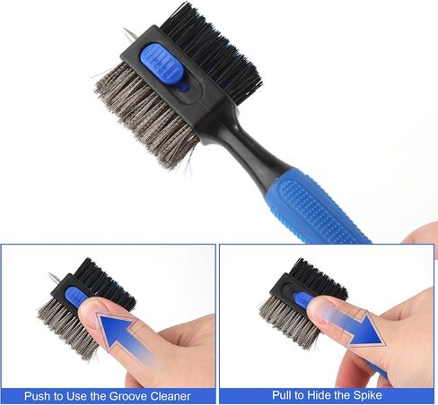 2pcs Retractable Golf Club Brush Groove Cleaner Nylon & Steel Wire Easy-to-Use Golf Club Cleaning Brush Kit with Magnetic Carabiner Clips for Men Women in Saudi Arabia