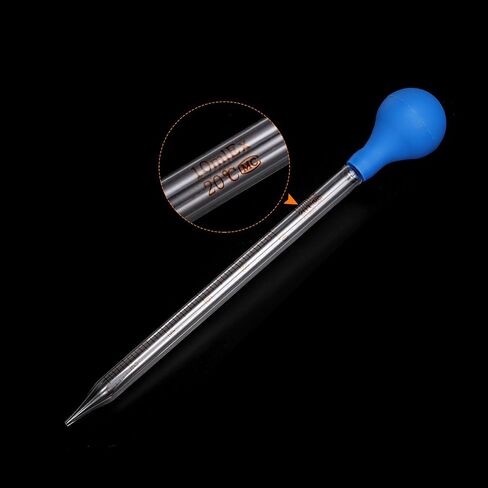 PATIKIL Graduated Dropper Pipettes Kit, 2 Pack 10ml Borosilicate Glass Pipette with Rubber Squeeze Bulb Brush for Transfer Liquid for Lab, Chemistry, Clear in Saudi Arabia