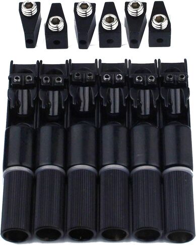 Guyker Single String Fan Guitar Bridge – Headless Fixed Fanned Bridges for 6 String Electric Guitar, 6 Pieces Black in Saudi Arabia