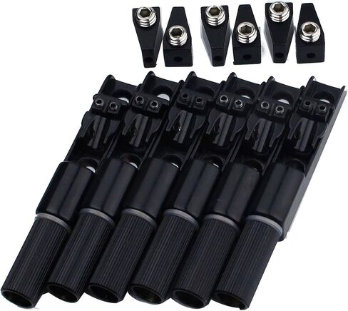 Guyker Single String Fan Guitar Bridge – Headless Fixed Fanned Bridges for 6 String Electric Guitar, 6 Pieces Black in Saudi Arabia