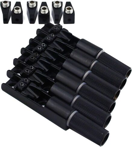 Guyker Single String Fan Guitar Bridge – Headless Fixed Fanned Bridges for 6 String Electric Guitar, 6 Pieces Black in Saudi Arabia