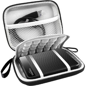 Lacdo Hard Drive Carrying Case for UnionSine Ultra Slim Portable External Hard Drive 1TB 2TB 4TB 5TB 750GB 500GB 320GB 250GB USB 3.0 2.5 Inch HDD EVA Shockproof Travel Bag, Black