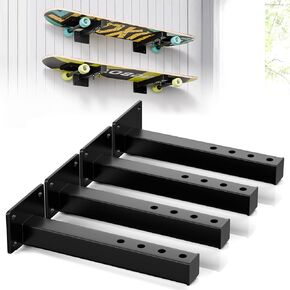 Skateboard Wall Mount Display,Longboard Floating Wall Mount for Skate Deck Decor and Storage Horizontal,Universal Skateboard Shelves Gives You Extra Platform Space-4 Pcs