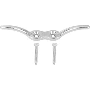 X AUTOHAUX 4 Inch 316 Stainless Steel Silver Tone Boat Deck Flagpole Cleat Hook Set with 2 Mounting Screws