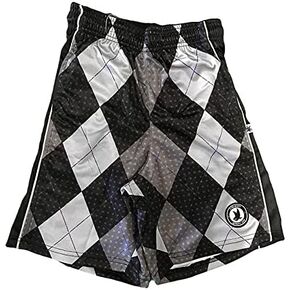 Flow Society Black & Silver Argyle Boys Lacrosse Shorts | Boys LAX Shorts | Lacrosse Shorts for Boys | Kids Athletic Shorts