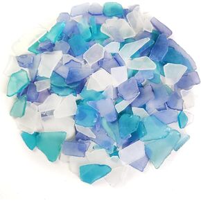 Clear Sea Glass Seaglass Broken Pieces Bulk for Beach Party Decoration,Aquarium,Home Vase Fillers,Crafts,1 LB