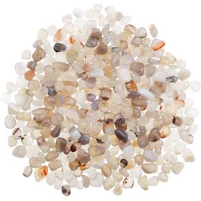 0.68 lb White Agate Stone Tumbled Stones Gemstone Natural Crystal Quartz for Home Decoration Vase Filler Swimming Pool Bottom Decoration (About 310g/Bag)