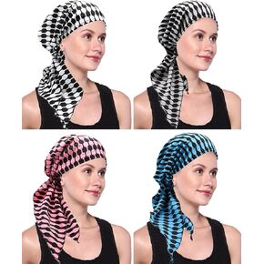 Chemo Cancer Head Scarf Hat Cap Tie Dye Pre-Tied Hair Cover Headscarf Wrap Turban Headwear