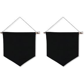 lasenersm 2Pcs Small Blank Canvas Banner Badge Display Holder Enamel Pin Display Banner Holder Pin Wall Display Banner Earrings Necklace Glitter Pin Badge Collection Organizer, 6.6 x 6.9 Inch, Black