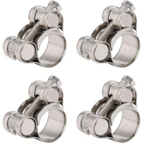 T-Bolt Hose Clamps, 304 Stainless Steel Heavy Duty Hose Clamps, Working Range 17-19mm - 4 Pack