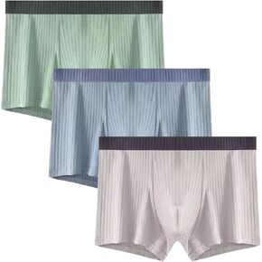 Seamless Thin Boxer Briefs for Men, Breathable Comfortable Cotton Shortleg Trunk Quick Dry