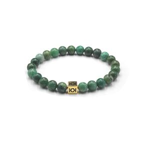 African Jade and 22 Karat Gold Bracelet, Men's Jade Bracelet, Jade Beads Bracelet, Verdite Bracelet