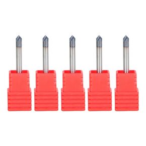 5Pcs 1/8 Inch Helix Carbide End Mill 4 Flute 90 Degree Chamfer Angle Replacement for Aluminum Cutting Non Ferrous Metal Up Cutting