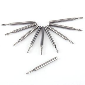 2Mm Single Flute Bits, 10pcs/Set Tungsten Carbide End Mill 1/8'' Shank Milling Cutter Single Flute Spiral Bit CNC Rotary Burrs Kit