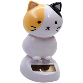 Solar Wobble Figures, Solar Dancing Cat, Bobble Head Cat Ornaments, Innovative Cat Solar Figure Statue Car Dashboard Decorations Ornaments Solar Bobble Head Figures, Solar Power Kits, Auto Decoration