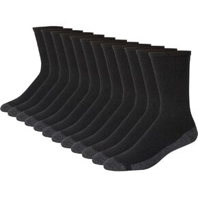 Hanes Men's Max Cushioned Crew Socks, Moisture-Wicking with Odor Control, Multi-Pack