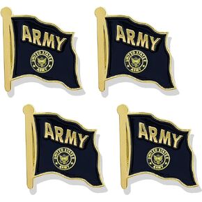 American US Gold Crest Flag Pin - USA Gold Crest Flags Pins Lapel Military Army Flag Enamel Lapel Pin Men Women Suit & Waving Patriotic Metal Badge Souvenir Hat Backpacks Decoration(4 Pack)