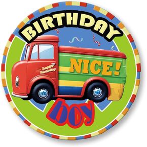 Birthday Boy Pin, Happy Birthday Pin for Boys, Birthday Boy Button with Vehicle Themed Design, Birthday Badge for Man, Birthday Button Pin Birthday Gifts for Boys, Brother, Friends (2.3in)