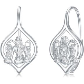 Mother Daughter Earrings 925 Sterling Silver Mother and Two Daughters Jewelry Gifts Leverback Earrings for Women Mother Daughter Twin Sister
