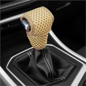 Car Gear Shift Knob Cover,Breathable Car Gear Shifter Cover for Protecting Shifter Knobs,Universal Car Shifter Cover Car Interior Accessories (Black/Red)