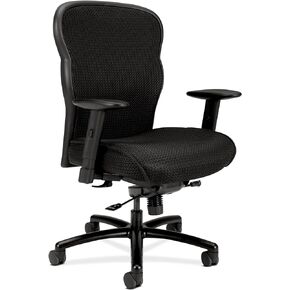 HON Wave Mesh Big and Tall Executive Chair | Knee-Tilt | Adjustable Arms | Black Fabric Seat | HVL705 Model