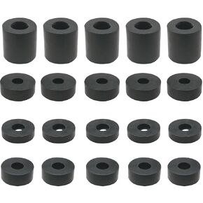 CHENJIN 20PCS Rubber Cushion Pads Thickened Air Conditioner Shock Absorption Small Round Pads Multipurpose Thick Rubber Sealing Rings for Lighting Installation Industrial Home Automotive Parts Black