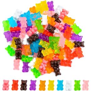 AUEAR, Colorful Gummy Bear Beads Resin Candy Bear Charms for DIY Jewelry Making