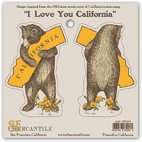 California Bear Hug Vinyl Sticker Set