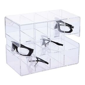 ACH12 CleanCut Acrylic Safety Glasses Holder 12-Unit, 12.25" x 6.75" x 9.25"