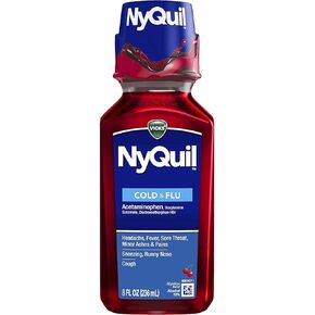 Vicks 44 Nyquil Cold and Flu Relief Liquid, Cherry, 8 Ounce (Pack of 3)