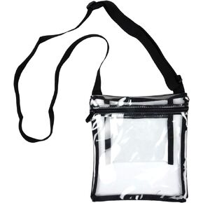 Youngever Clear Cross-Body Purse, Stadium Approved Clear Vinyl Bag, Adjustable Strap, Extra Inside Pocket (Pack of 1)