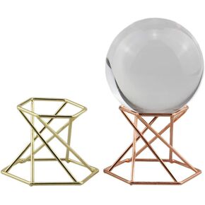 2 Pieces Metal Display Stand for Crystal Glass Lens Ball Divination Photography Lensball Base for 50/60/70/80mm Magic Sphere Globe Holder (Ball not Included)