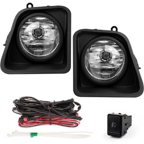 RP Remarkable Power Tundra Fog Light 2014 2015-2019, Fog Light for 2014 2015 2016 2017 2018 2019 Tundra with H16 12V 19W bulbs Wiring Harness& Switch Clear Lens Front Bumper Lamps Kit