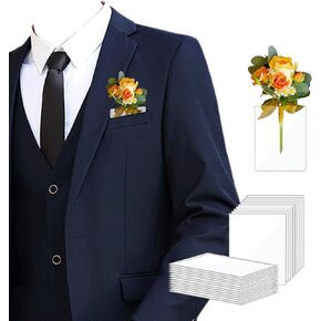 16 قطعة من الأكمام البلاستيكية للجيب، جيب مربع لعراوي الزفاف لا يتطلب دبوس طية صدر السترة، حامل مربع للجيب مثالي لحفلات الزفاف وحفلات العودة للوطن وجيب رفقاء العريس، بدون زهرة in Kuwait