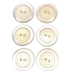 Off White Button Set -Tailored 2 Hole- 2 Tone Lucite Buttons, 7/8''
