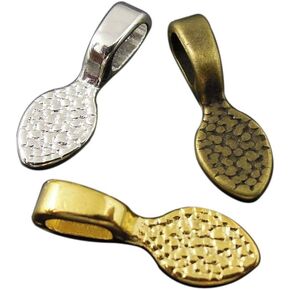 120PCS Mixed Tibetan Silver Bronze Gold Glue on Bail Tag for Jewelry Making Crafting 15X5MM