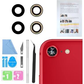 2PCS ASDAWN Back Camera Lens Glass Replacement for iPhone 8 4.7 Inches with Pre-Installed Adhesive, Rear Camera Lens Glass Replacement with Installation Manual + Repair Tool Set