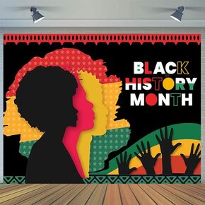 CYLYH 7X5FT Black History Month Photo Booth Backdrop Juneteenth Pan African American Famous People Banner School Classroom Bulletin Board Decoration