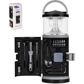 LED Lantern with Tool Kit, Fishing Gifts for Men, Christmas Gifts, Fathers Day Gifts, RealPlus Fishing Tool Kit for Men Dad Husband, Multitool Kit Gifts for Camping, Fishing, Hiking, Lighting