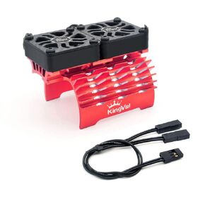 Replacement Brushless Motor Double Aluminum Cooling Fans 8.4V 27000RPM Rapid Cooling Compatible with 40MM 42MM 1/8 Brushless Motor (Red)