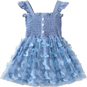 Baby Girls Butterfly Tutu Dress Summer SleevelessTulle Tutu Dresses Size 6M-4T
