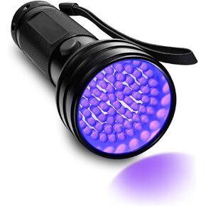 UV Flashlight Black Light, Ultraviolet Blacklight for Pet Urine Detection 51 LED 395 nM, Detector Light for Dog/Cat Urine, Dry Stains, Bed Bug, Resin Curing, Scorpions Finder