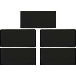 YOKIVE 5 Pcs Anodized Aluminium Laser Engraved Mount Metal Plate Great for DIY, Home, Office, Restaurant （Black，4"x2"）