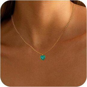 Heart Necklaces for Women, Dainty 14k Gold Plated Heart Pendant Choker Necklace for Women Trendy Tiny Gold CZ Heart Chain Necklaces Gold Necklace Simple Jewelry for Women Teen Girls