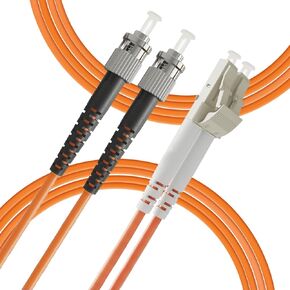 LC to ST Fiber Patch Cable, Multimode Duplex OM2 50/125um Fiber Optical Patch Cord, LC/UPC-ST/UPC Fiber Jumper (5M(16.4FT))