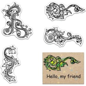 Vintage Flower Clear Stamps for Card Making Flowers Stamps Small Lace Flowers Rubber Stamps Transparent Silicone Stamps for DIY Scrapbooking Supplies Embossing Paper Card Album Decoration Craft