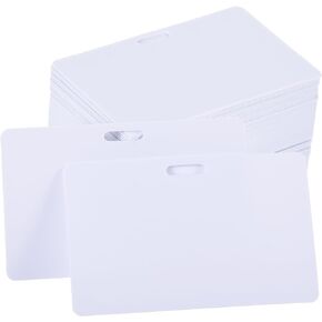 PATIKIL PVC Cards with Horizontal Slot Punch, 100 Pcs 30Mil Graphic Quality Printable Blank Cards for ID Badge Business Card Credit Card, White